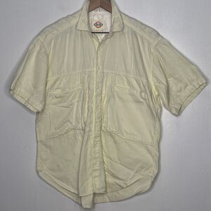 Vtg Kikit Maurice Blouse Women Small Butter Yellow Short Sleeve Boxy 1985 cotton